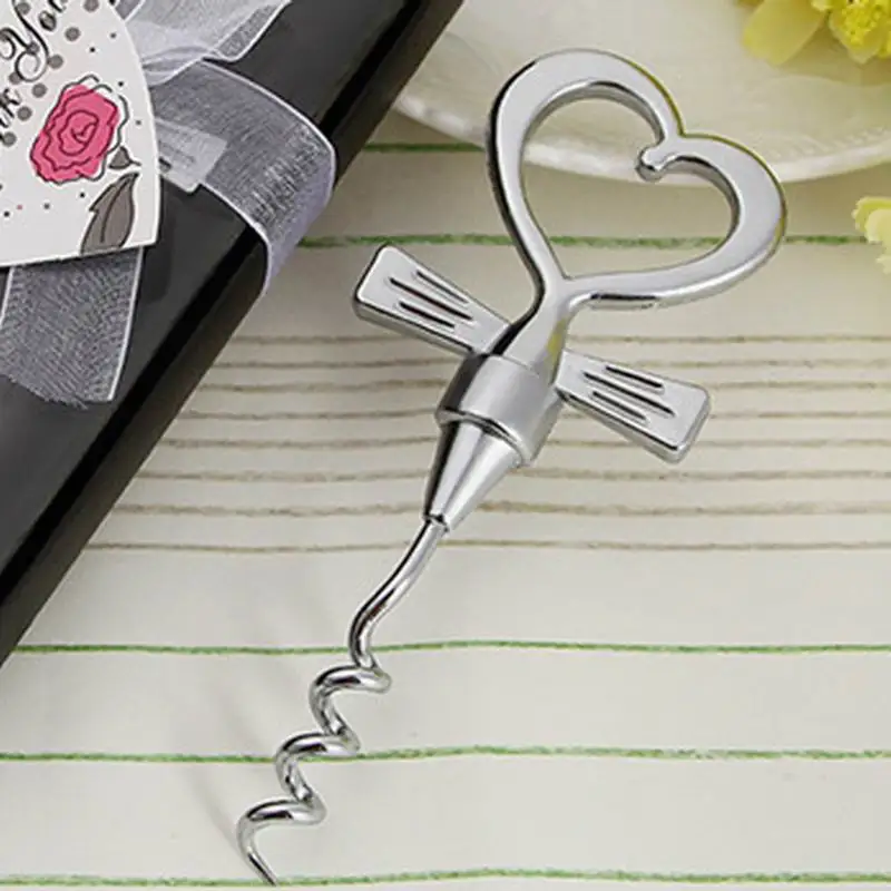 50Pcs Silver Bow Red Wine Opener Bottle Openers Bar Tools Party