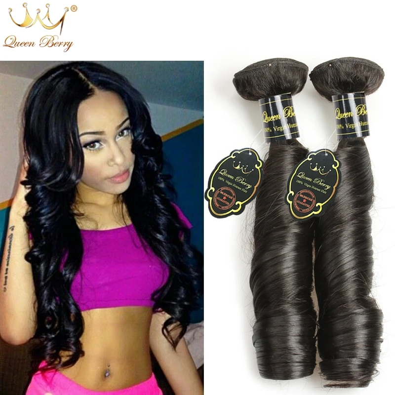 

New Arrive Indian Virgin Hair Weave 8A Spring Wave Human Hair Weaving 2Pcs Indian Spring Curly Hair Extensions Cheap Indian Hair