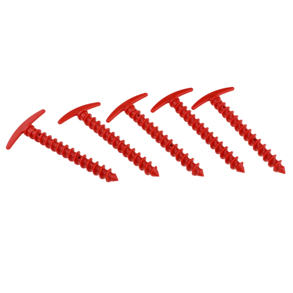 5pcs Plastic Stakes Small Tarp Stakes Tent Spikes for Sand Lawn Beach Blankets Compact Lightweight Tent Pegs