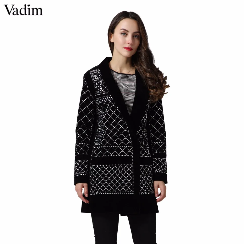 

Fashion Sexy Geometric Pattern Rhinestone Notcjed Collar long-sleeved bodycon tight Blazer ZC071