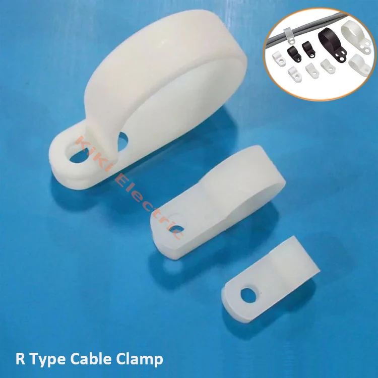 Buy 1000pcs/lot Wide Use Black or White R type Wire Holder 6.4mm 1/4" Cable