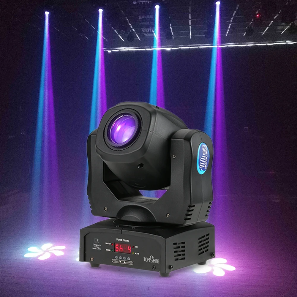 DJ вечерние 80 Вт DMX512 с автоматическим вращением 9/11 Каналы Радуга 8 Цвета печатающая головка перемещение светильник светодиодный сценический прожектор, шаблон лазерная лампа
