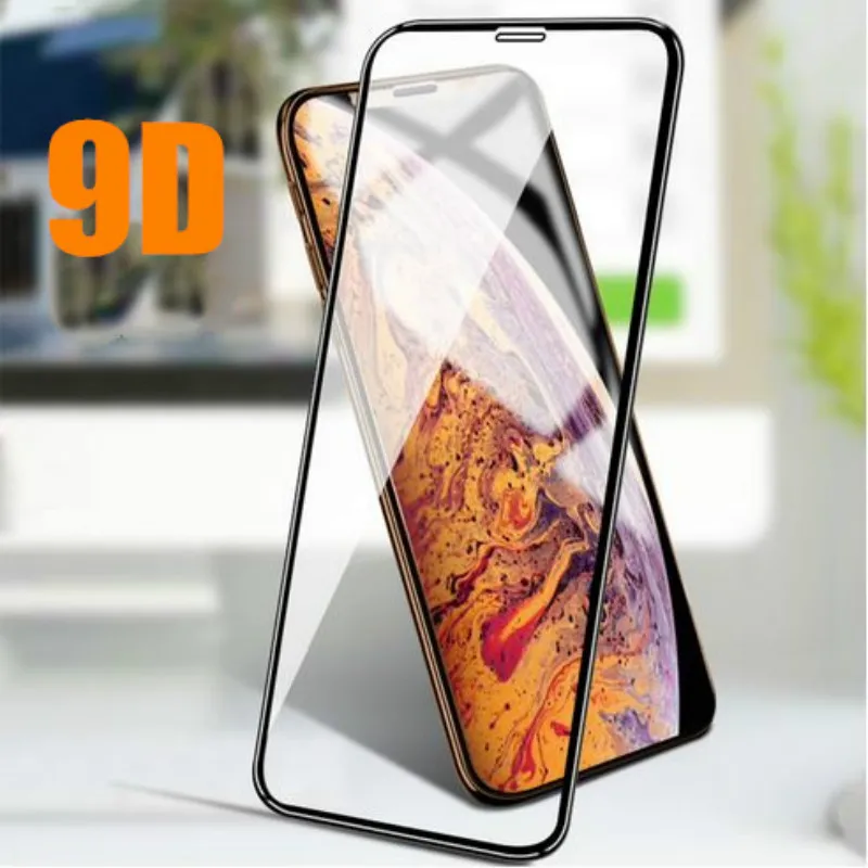 

9D Full Cover Protective Glass for iPhone 6 6S 7 8 Plus Glass For iPhone 7 6 8 X XR XS MAX 9H Screen Protector On iPhone 7 Film