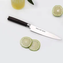 ФОТО wallop kitchen utility knife high carbon stainless steel razor sharp for precise cutting chopping and dicing pakka wood handle