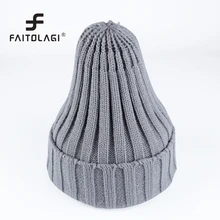 Женские и мужские вязаные шапки, одноцветные полосатые вязаные шапочки, хип-кепки в стиле поп, двойная линия, повседневные женские мужские головные уборы