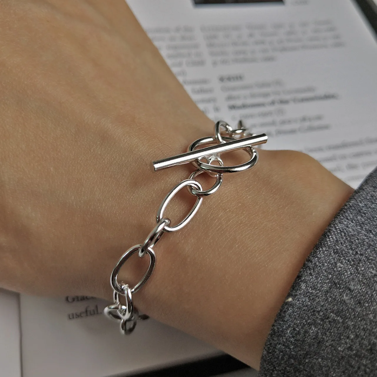 

Black Phoenix Korean Version S925 Sterling Silver Bracelet Silver Jewelry Design Chain Chain Chain Bracelet for Women