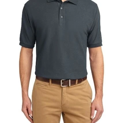 Port Authority K500 Mens Silk Touch Polo T-Shirt Steel Grey - 6XL (1)