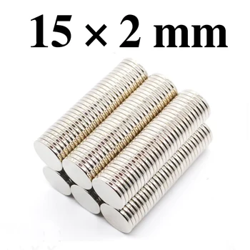 

HYSAMTA 100PCS 15MM X 2MM Neodymium Disc Super Strong Rare-Earth Cool Small Fridge Magnets 15*2MM 15MMX2MM 15MM*2MM