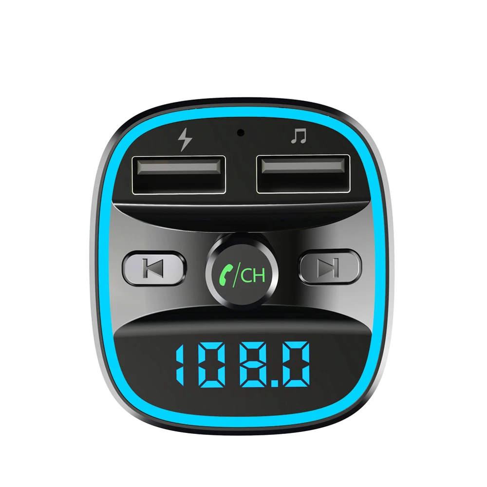 CDEN Car MP3 Bluetooth5.0 FM Transmitter Car Charger U disk lossless music playback Bluetooth hands-free calling Voltage display