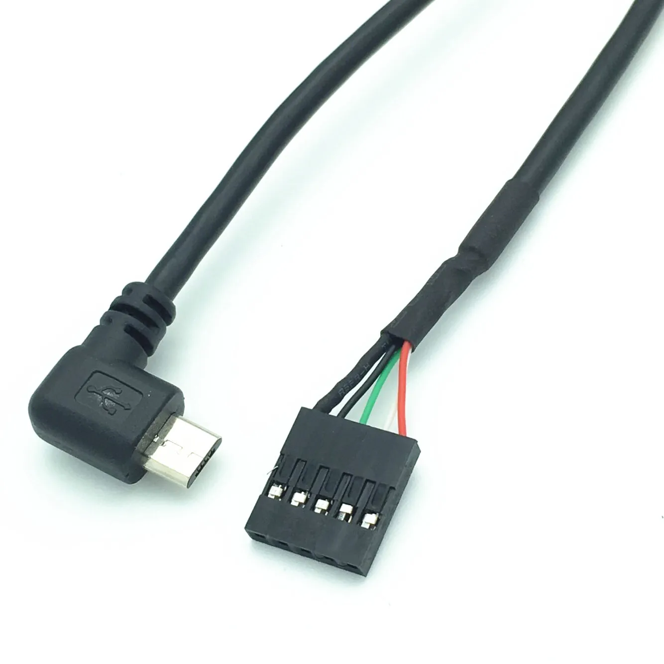 2-Pack) 50 см 90 градусов под прямым углом Micro-USB Male to 5 Pin Материнская плата Женский адаптер Dupont расширенный кабель(Micro-USB M/5Pin