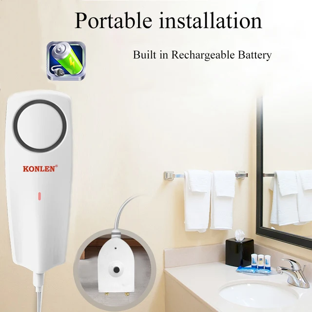 KONLEN WIFI Liquid Leak Sensor Wireless Water Level Detector Leakage Overflow Buzzer Tuya Smart Life APP Push Alarm Alerts 3