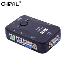 CHIPAL 2 порта PS/2 KVM переключатель 1920*1440 VGA переключатель SVGA разветвитель коробка контроллер для клавиатуры мышь монитор адаптер