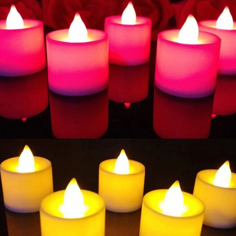 Creative electronic light emitting candle lights LED candle lights colorful wedding candles