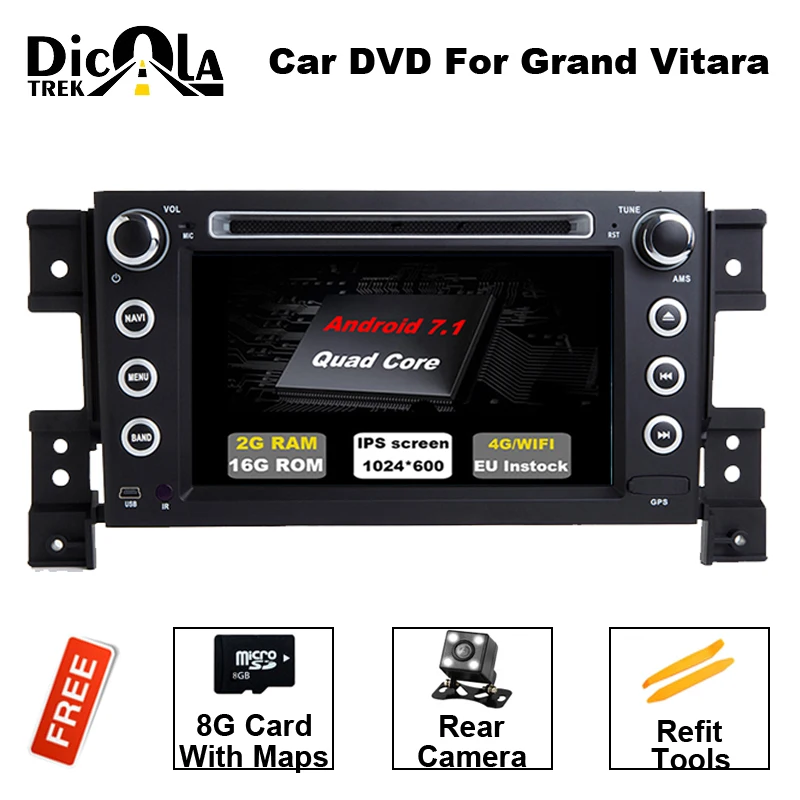 

7 inch Quad Core Android 7.11 CAR DVD player FOR SUZUKI GRAND VITARA (2005-2012) car audio stereo Multimedia GPS Head unit