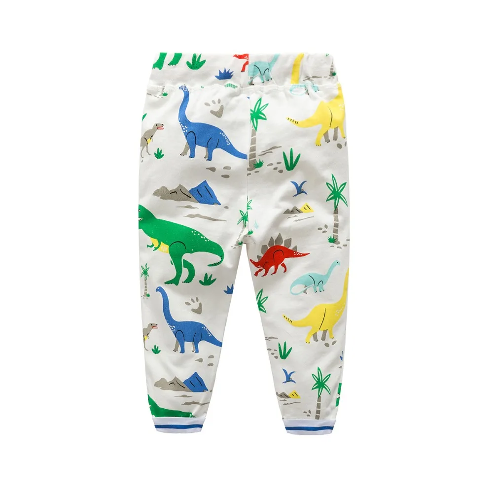 Новинка года; осенние брюки для маленьких мальчиков и девочек хлопковые брюки с принтом динозавра детские брюки школьные брюки Одежда для мальчиков и девочек