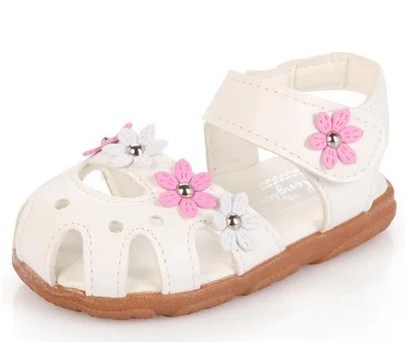 

2017 NEW Style sandals shoes fashion causal flat with baby sandals summer flower soft bottom girls sandal shoes
