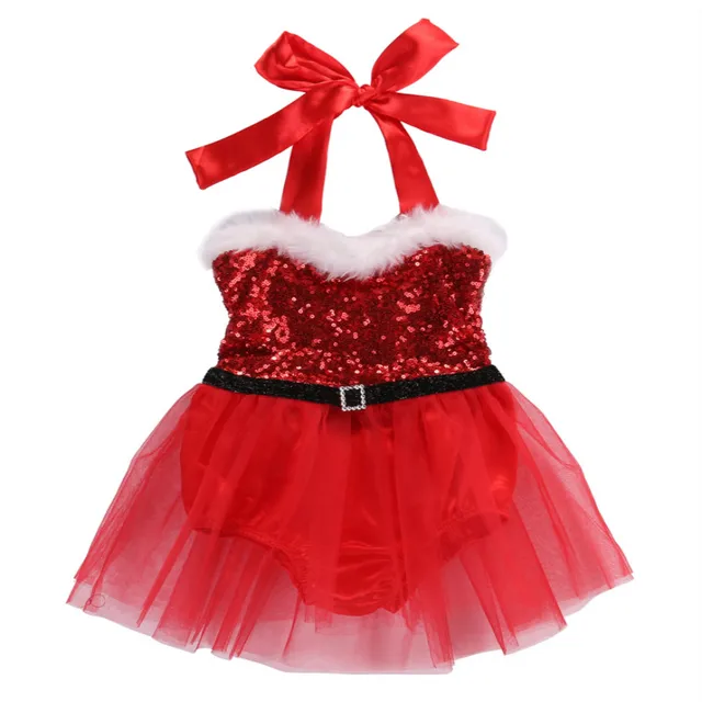 Newborn Toddler Baby Girls Rompers Santa Tutu Dress Christmas Newborn Toddler Baby Girls Rompers Santa Tutu Dress Christmas Outfits Costume Size 0-3T - Newborn Toddler Baby Girls Rompers Santa Tutu Dress Christmas