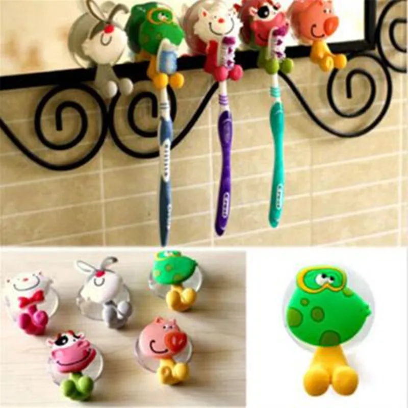 

Cute Cartoon Suction Cup Toothpaste Toothbrush Rack Toothbrush Whitening Soft Bristles Bamboo Toothbrush Eco Friendly Oral Care