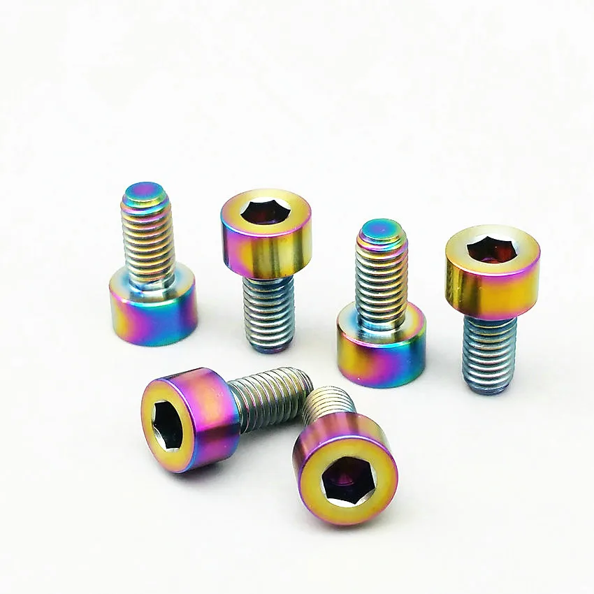 

4/6/24pcs Brake Lever Fixed Sram Thumb Clamp Stem M5 x10/18 mm Ti Bolt Column Head Titanium Bolts Titanium Screw Ti Fastener