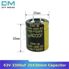 63V 3300 мкФ 25X30mm 25X30 алюминиевый электролитический конденсатор высокая частота низкое сопротивление через отверстие конденсатор 25*30mm diymore