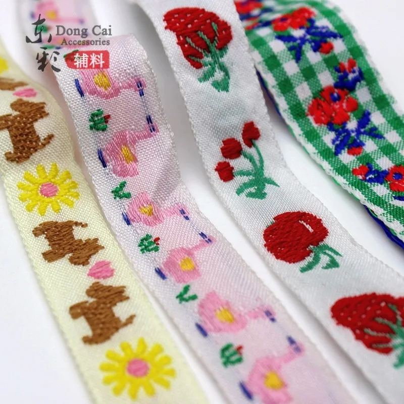 

Meetee 1roll=20Yards 18mm Polyester Cotton Lace Webbing Embroidery Strawberry Cherry Decorative Trims DIY Hand Sewing Material