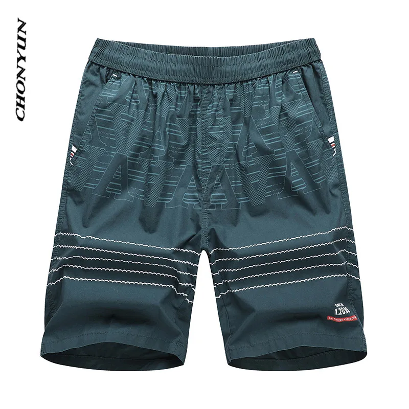 Брендовые Новые Летние повседневные шорты для мужчин, для бега, фитнеса, короткие брюки, полосатые свободные спортивные штаны, высокое качество, одежда для тренировок 3XL