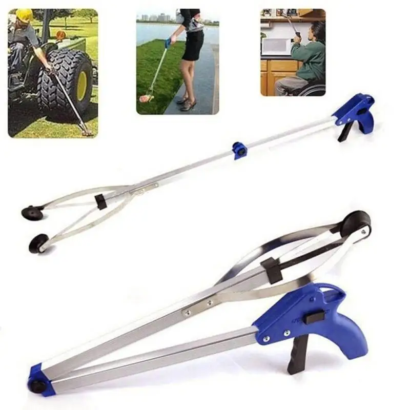 

82cm Foldable Garbage Pick Up Tool Grabber Reacher Stick Reaching Grab Extend Reach