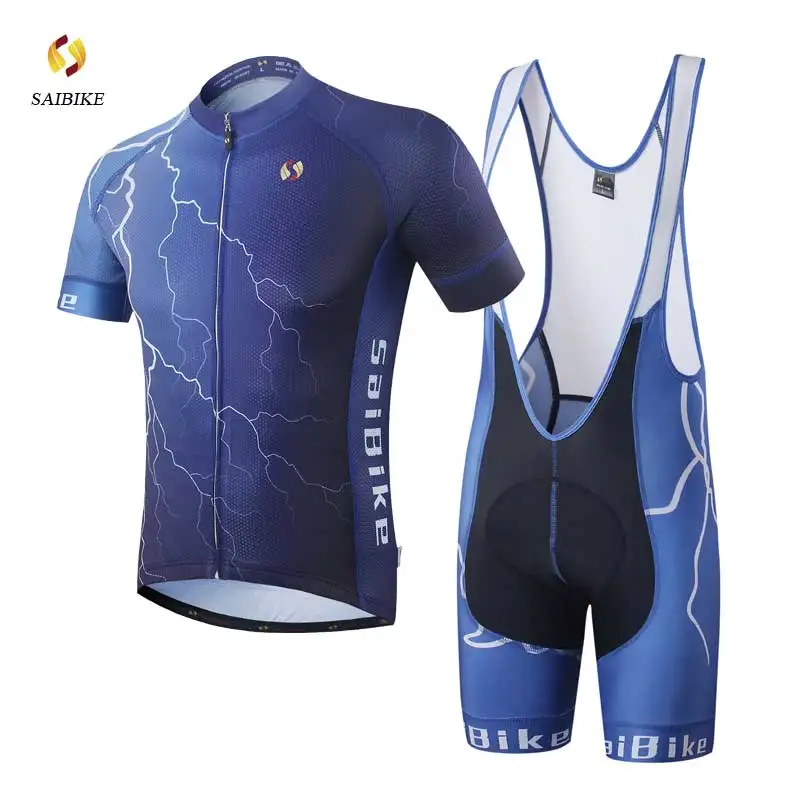 Saibike Велоспорт Джерси Набор черный для мужчин летняя велосипедная одежда Ropa Ciclismo maillot hombre Велосипедный спорт дышащая одежда - Цвет: s1622