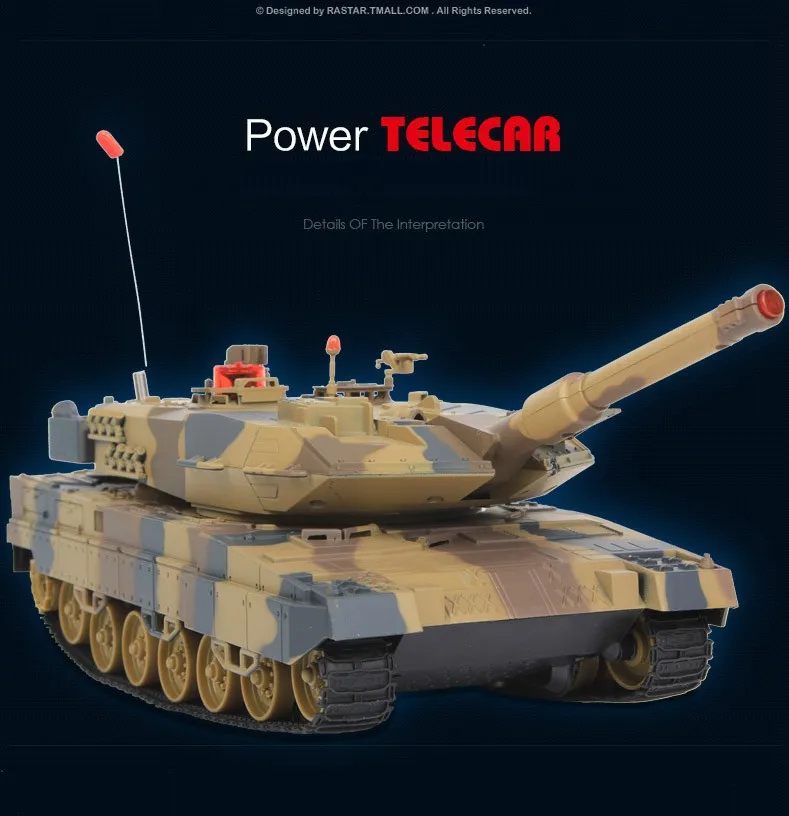 Original RC Tank Model Toys Remote Control War Tank with Light for Boys