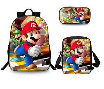 

16 inch School Bags Super Mario Bros Sonic School Backpack for Girls Boys Orthopedic Schoolbag Backpacks Children Book Bag