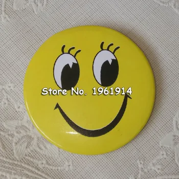 

100pcs/lot Smile Face Badges Pin On Button Broochs Smiley Face Icons Smile Open Eyes Fun Badge Smiling Kids Gift Cute Waiter