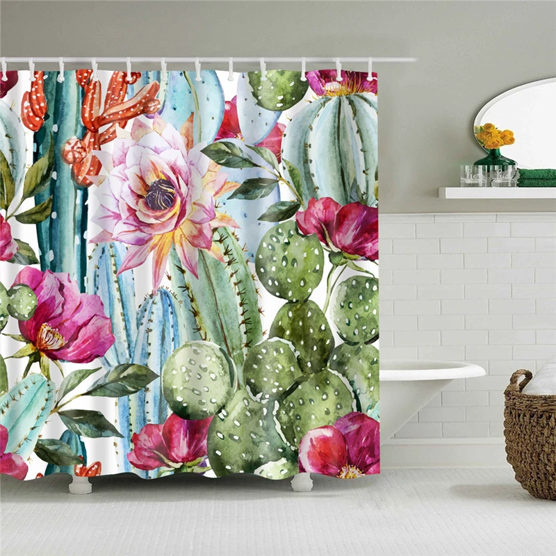 Waterproof Bath Shower Curtains 3d Flowers Printing Custain for Bathroom High Quality Polyester Bath Screen Home Decoration