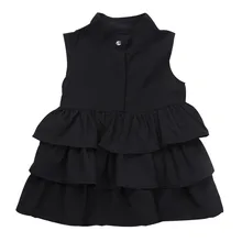 С цветными пряжками нарядное милое платье Дети праздничное платье для маленьких девочек без рукавов платье пачка с оборками Платье-баллон F4