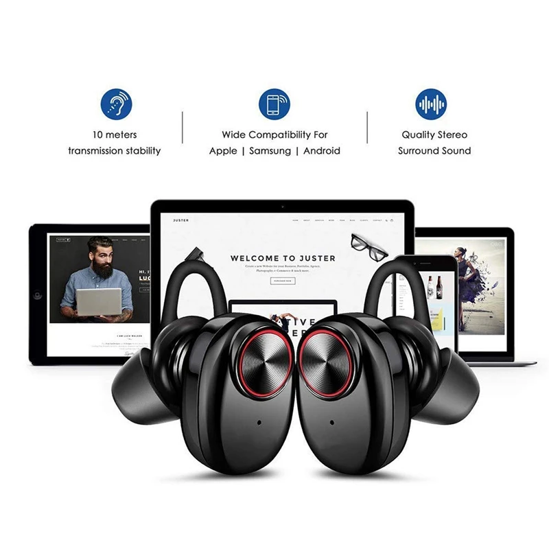 V5 Bluetooth 5,0 EDR bluetooth-гарнитура, 2 шт. беспроводные наушники-вкладыши Mini True Bluetooth 5,0 стерео наушники-вкладыши