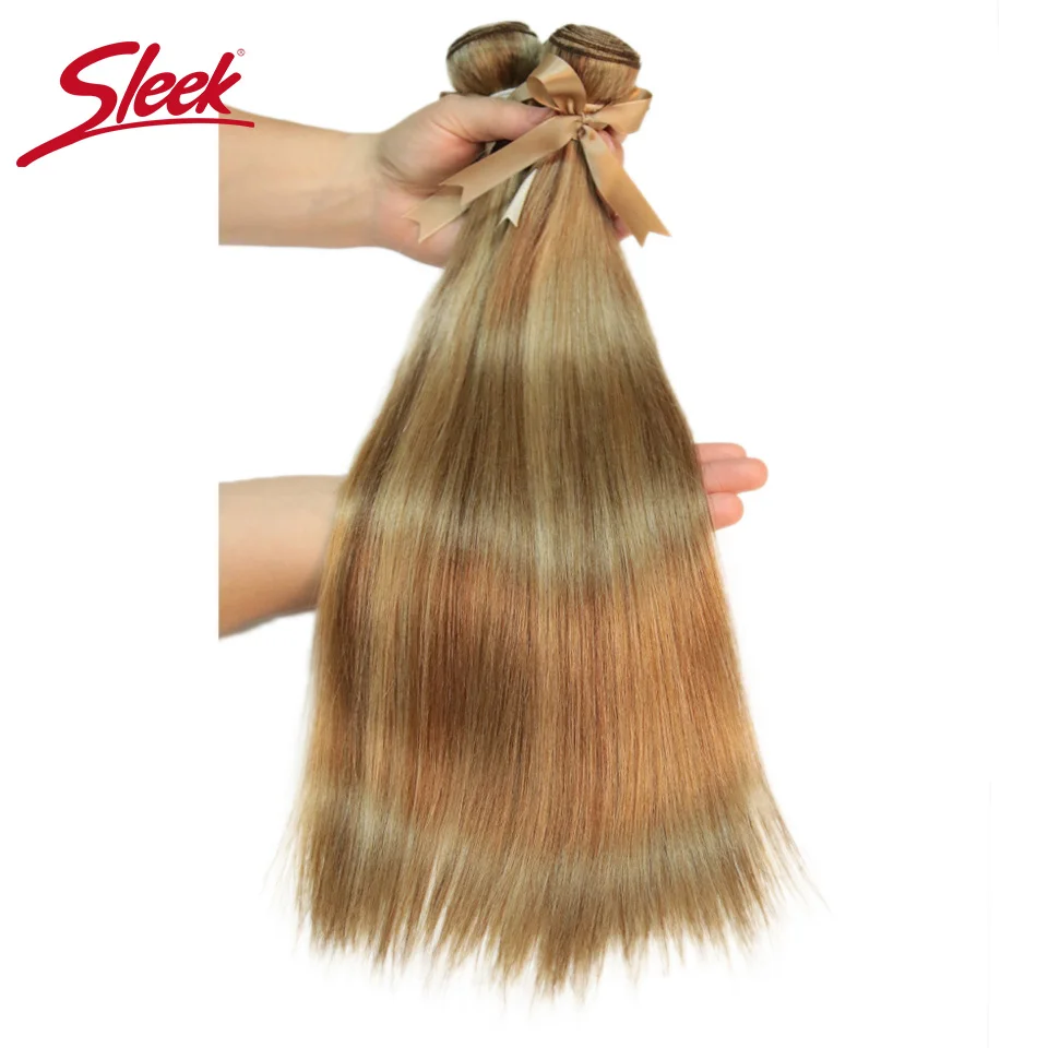 Sleek Remy P8/22 P27/613 P6/22 пианино Цвет перуанские пучки волос 8-24 дюймов, прямые человеческие волосы для наращивания волосы светлые для наращивания