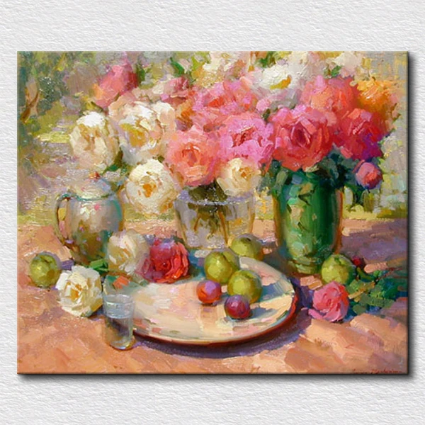 

Decoration wall pictures flowers oil paintings on canvas environmentally handmade oil painting gift for friends