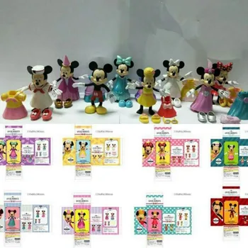 

8Pcs Mickey Mouse & Minnie Change Clothes Action Figure Cake Topper Anime Figure Collectible Model Toy