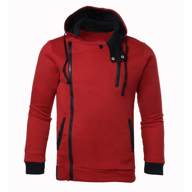 NIBESSER мужские толстовки, свитшоты на осень и зиму, Модная приталенная куртка на молнии с длинным рукавом, мужская спортивная одежда размера плюс 6xl - Цвет: red
