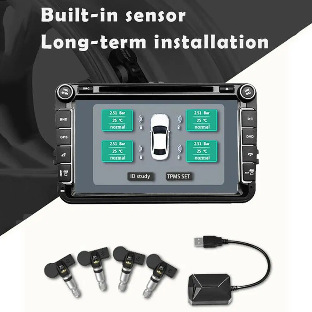 

Digital Transmission Easy Install For Android Sensor Tool Tire Pressure Monitor Auto Alarm USB TPMS Universal Wireless Module