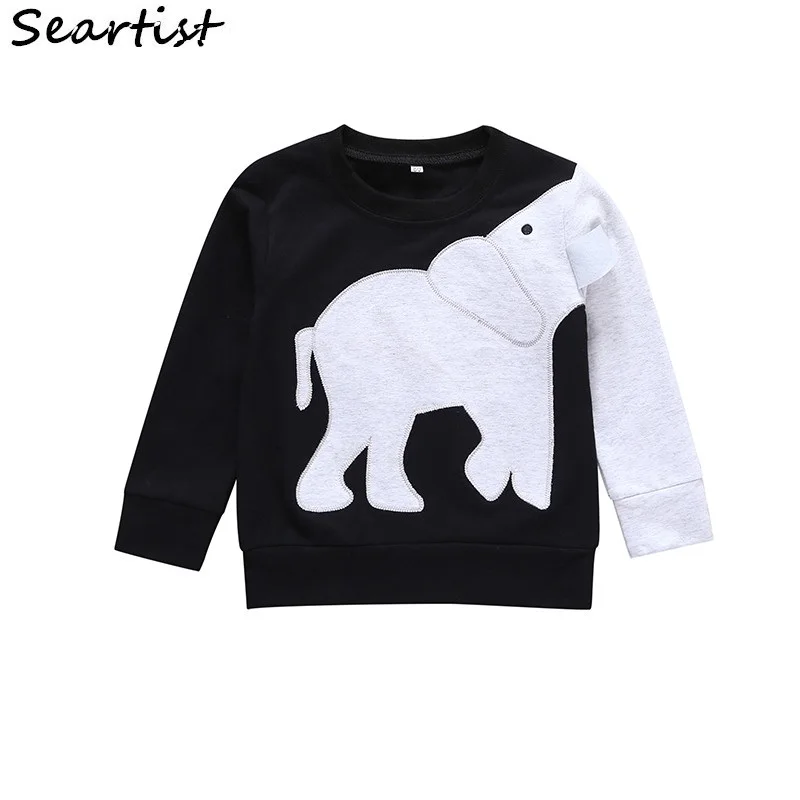 Sweatshirt 2019 New Baby Sweatshirt  Black Spring Sweater T-shirt Tops Baby Boy Clothes Children Clothing Coat 40G