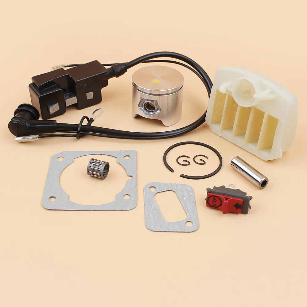 

44mm Piston Ignition Coil Air Filter On Off Switch Kit Fit HUSQVARNA 350 340 345 346 XP 346XP Chainsaw Parts