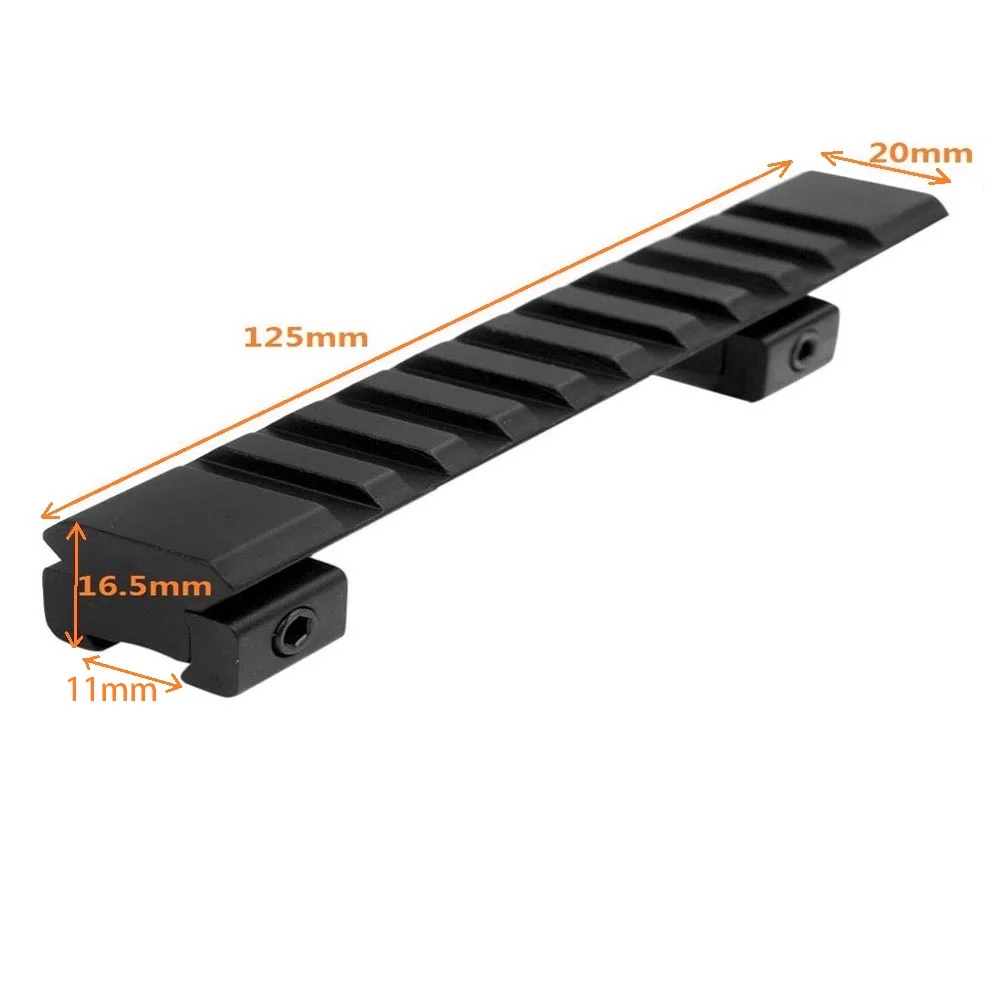 Охота ласточкин хвост 11 мм до мм 20 мм Уивер Пикатинни адаптер с 10 слотов мм и 125 мм длина Охотничья винтовка/Воздушный пистолет Уивер