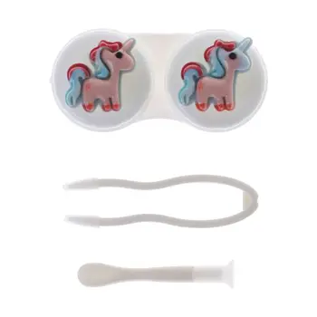 

1 Set Contact Lens Box Cute Cartoon Portable Travel Case Container Eye Care Eyewear Organizer Protector Storage Kit