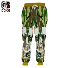 OGKB для женщин мужчин джоггеры хип-хоп мотобрюки брюки для девочек с принтом черепа 3d спортивные штаны повседневное