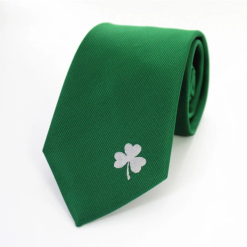 Four-leaf clover JEMYGINS 8 см натуральный шелковый галстук ручной работы логотип модный мужской галстук многоцветный мужской жаккардовый галстук Деловая одежда Повседневная Вечеринка - Цвет: Four-leaf clover