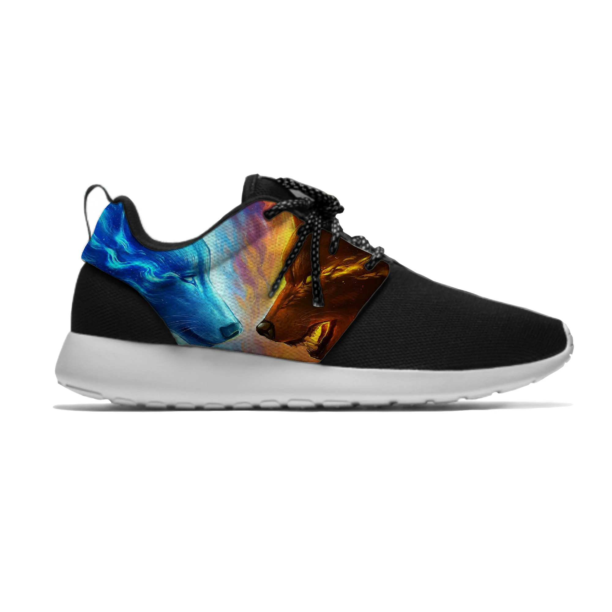 

2019 Newest Hot 3D Printing Flame Wolf Men's/Women's Fashion Sport Meshy Shoes Lightweight Running Breathable Casual Sneakers