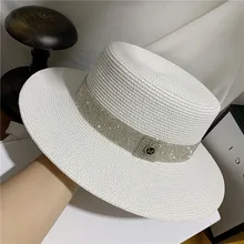 01906-yuchun-M Мерцающая буровая лента Бумага соломенный джазовый Шляпа Fedora для мужчин и женщин для отдыха Панама шляпа