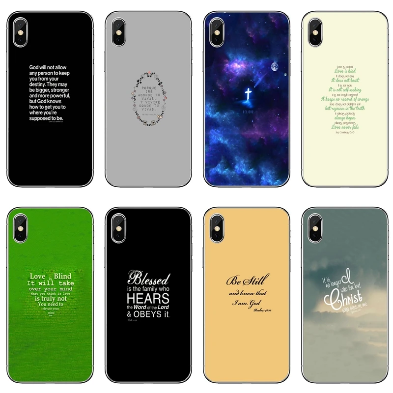 

faith Bible Verse Scripture phone case For iPhone 8 7 6s 6 plus XR X XS Max SE 5s 5c 5 4s 4 iPod Touch soft cover