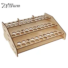 KiWarm Newest 63 Paints Stand Rack DIY Wood Paints Bottle Storage Rack Organizer Brushes Tool Storage Holder Art Painting Tool