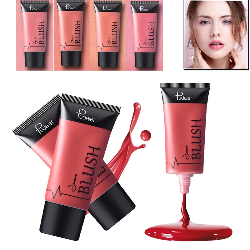 

Pudaier 4pcs/kit Makeup Blush Liquid Woman's Fashion Pink Decoration Blusher Stick Matte Nude Makeup Repair Blush Make Up Set